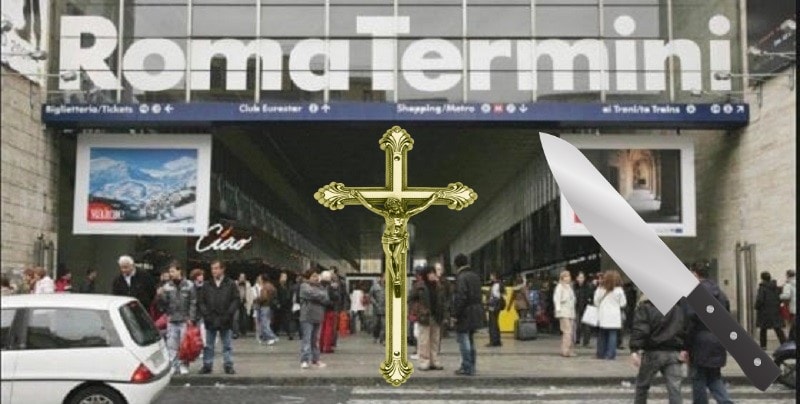 Stazione Termini, marocchino accoltella uomo perché porta il crocifisso