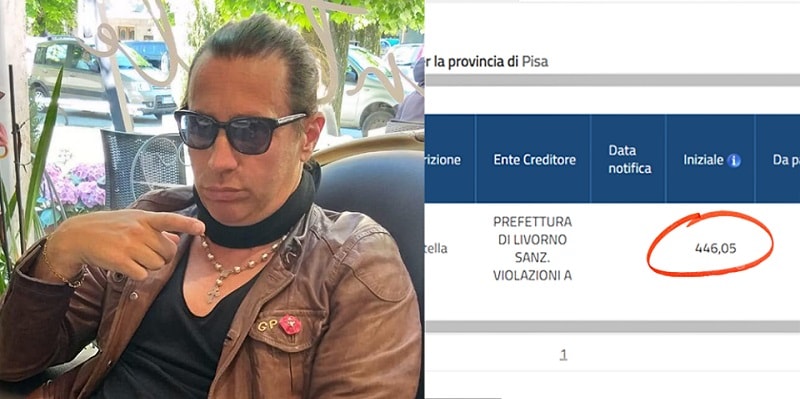 Povia prende una multa da 446 euro e scrive: “Aiutatemi a pagarla”. I commenti sono memorabili!