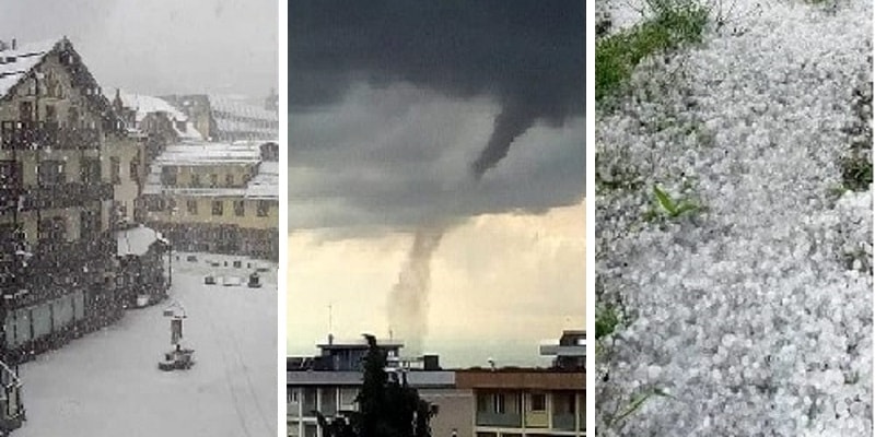 Meteo, ci siamo: cambia tutto. In arrivo grandine, trombe d’aria e neve