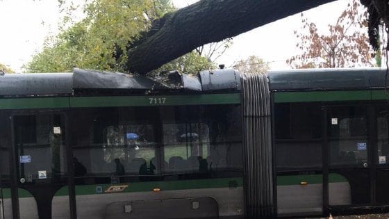 Maltempo Italia: albero crolla su un tram carico di passeggeri