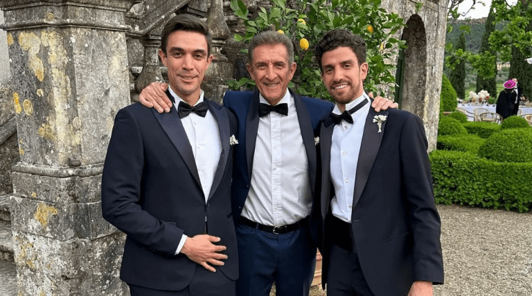 Ezio Greggio al matrimonio del figlio senza la giovane fidanzata Romina Pierdomenico