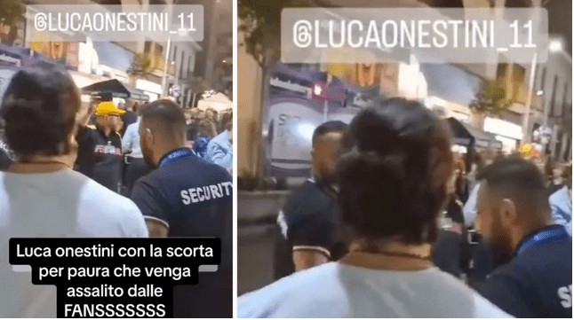 Luca Onestini accerchiato dalla sicurezza, ma nessuno lo riconosce: il video diventa virale